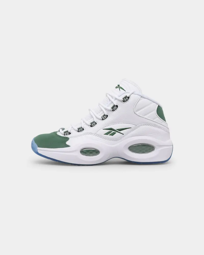 Reebok Question Mid "Green Toe" Ftwr White/Pine Green 1