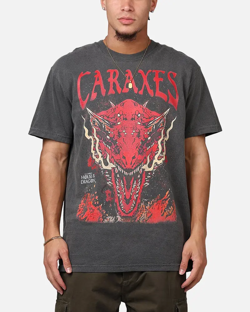 Ripple X Game Of Thrones 'House Of The Dragon' Caraxes T-Shirt Washed Black 1
