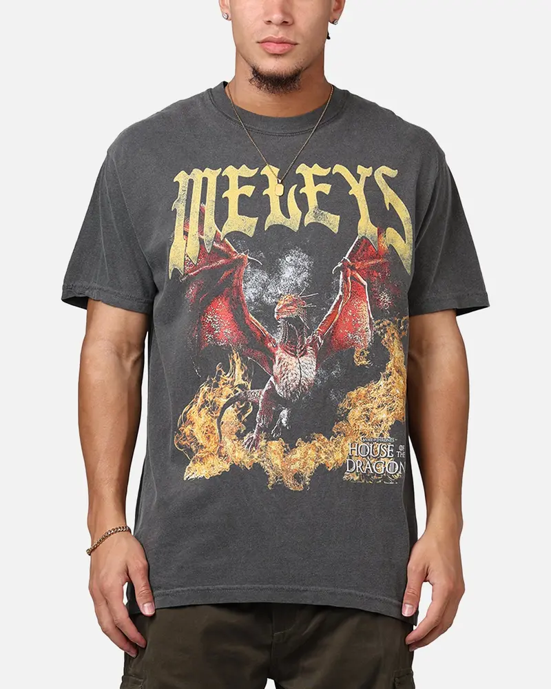 Ripple X Game Of Thrones 'House Of The Dragon' Meleys T-Shirt Washed Black 1