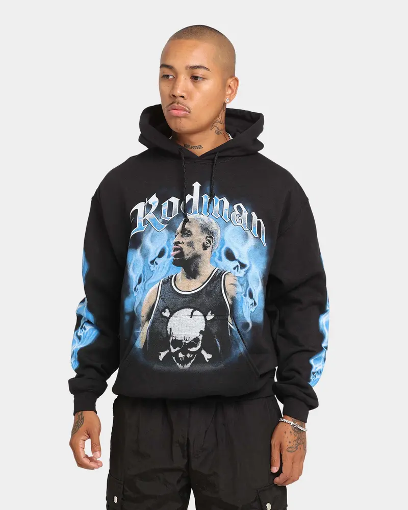 Rodman Brand Rodman Skulls Vintage Hoodie Black Wash 1