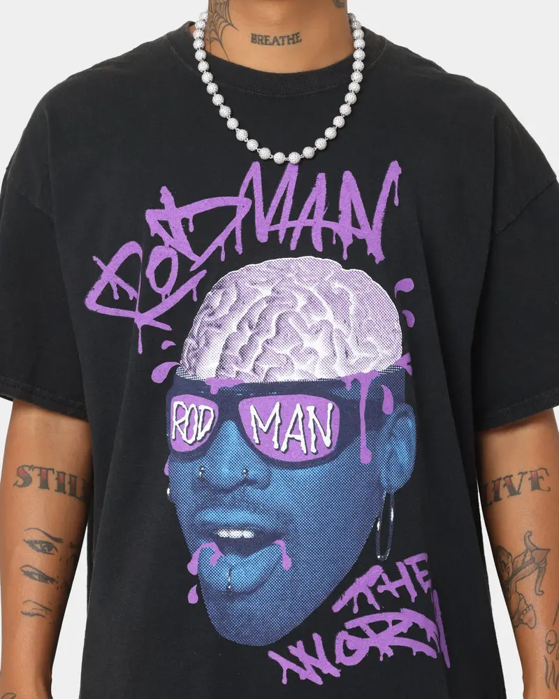Rodman Brand The Worm Brain Vintage T-Shirt Black Wash 3