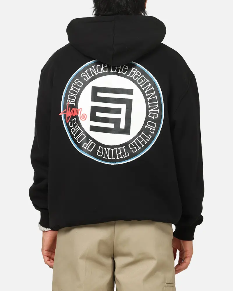 S Double Roots Dot Hoodie Black 1