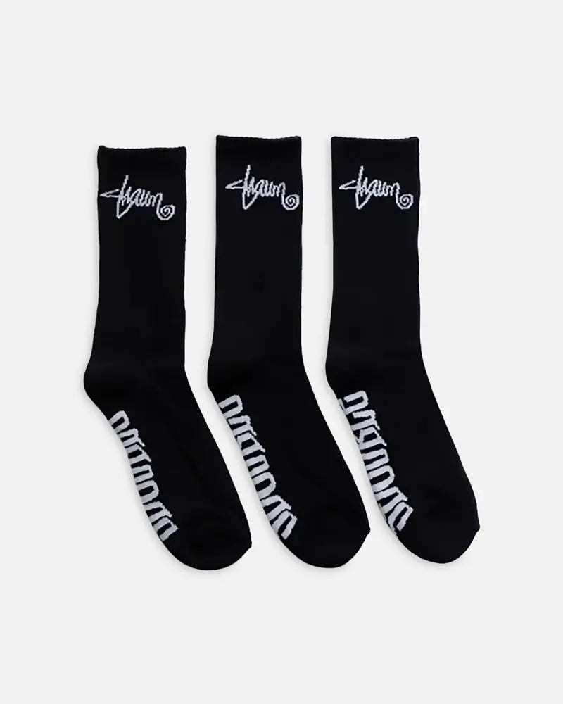 S Double Standard Shawn Crew Socks 3 Pack Black 1