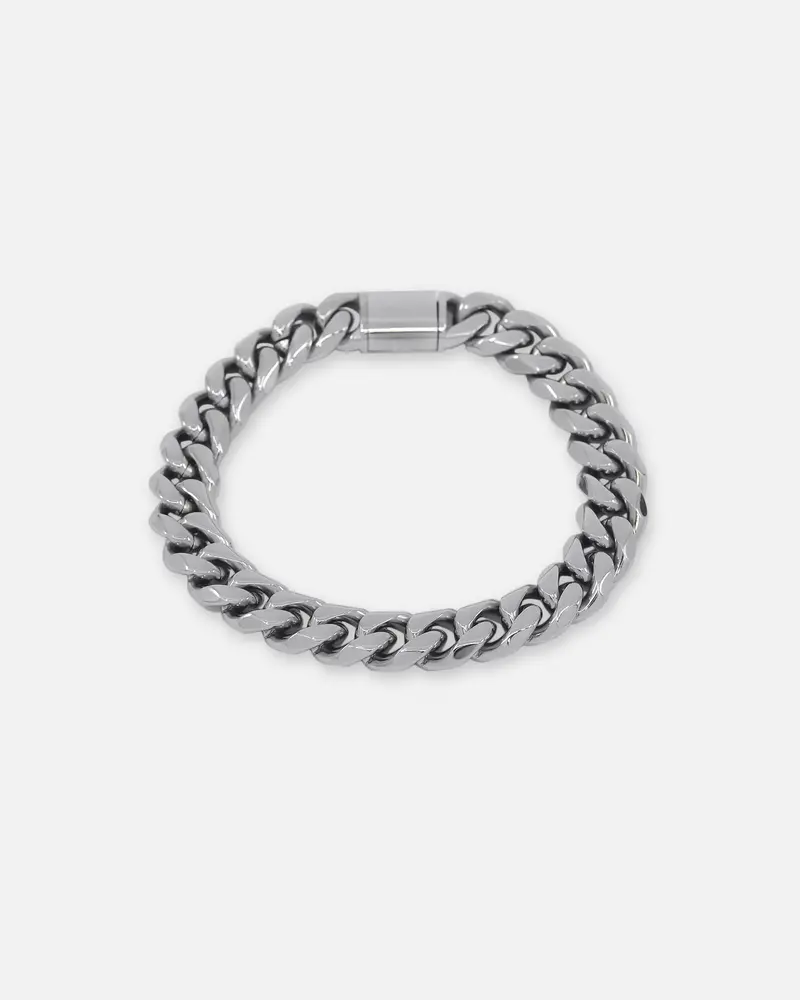 Saint Morta 10Mm Cuban Bracelet White Gold 1