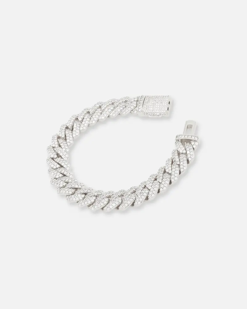 Saint Morta 14Mm Interlink Bracelet Iced White Gold 1