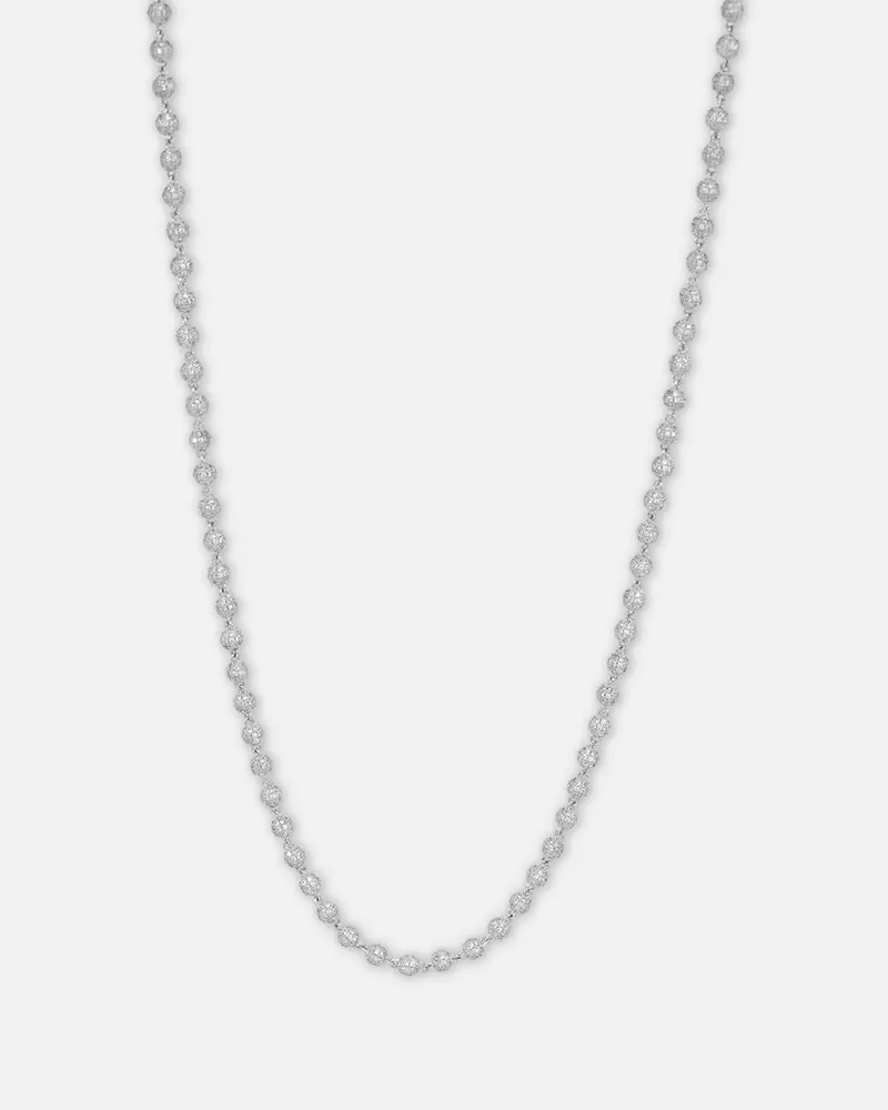 Saint Morta 4Mm Iced Ball Chain White Gold 1