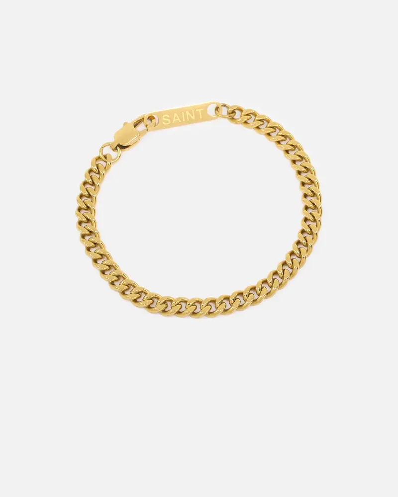 Saint Morta 5Mm Cuban Bracelet Gold 1