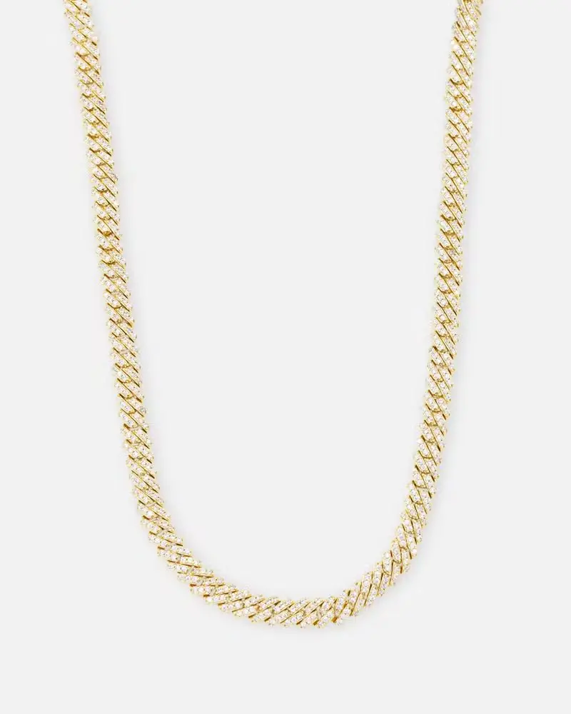 Saint Morta 6Mm Iced Cuban Prong Chain Iced Gold 1