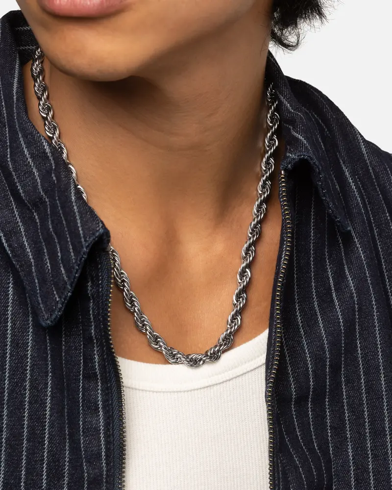 Saint Morta 8Mm Rope Chain White Gold 2
