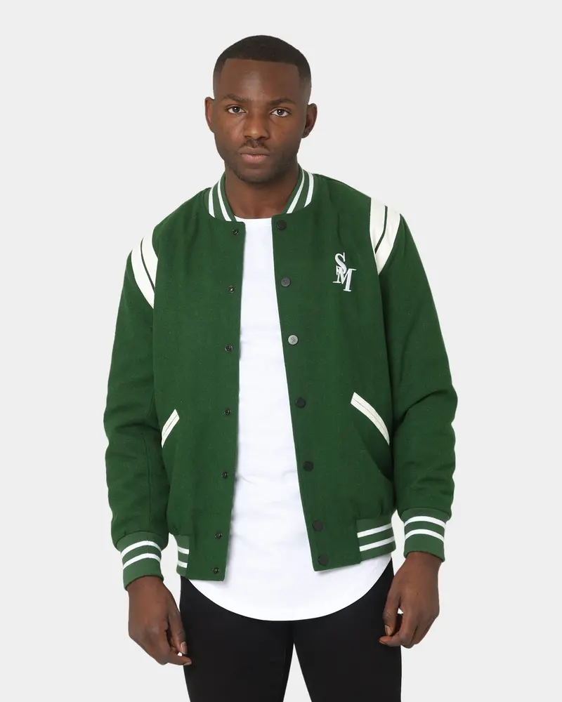 Saint Morta Alpha Varsity Jacket Green/White 1