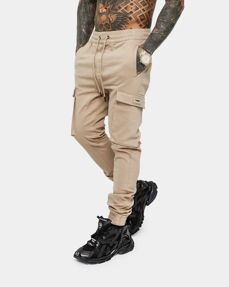 Saint Morta Annex Denim Cargo Joggers Stone 1