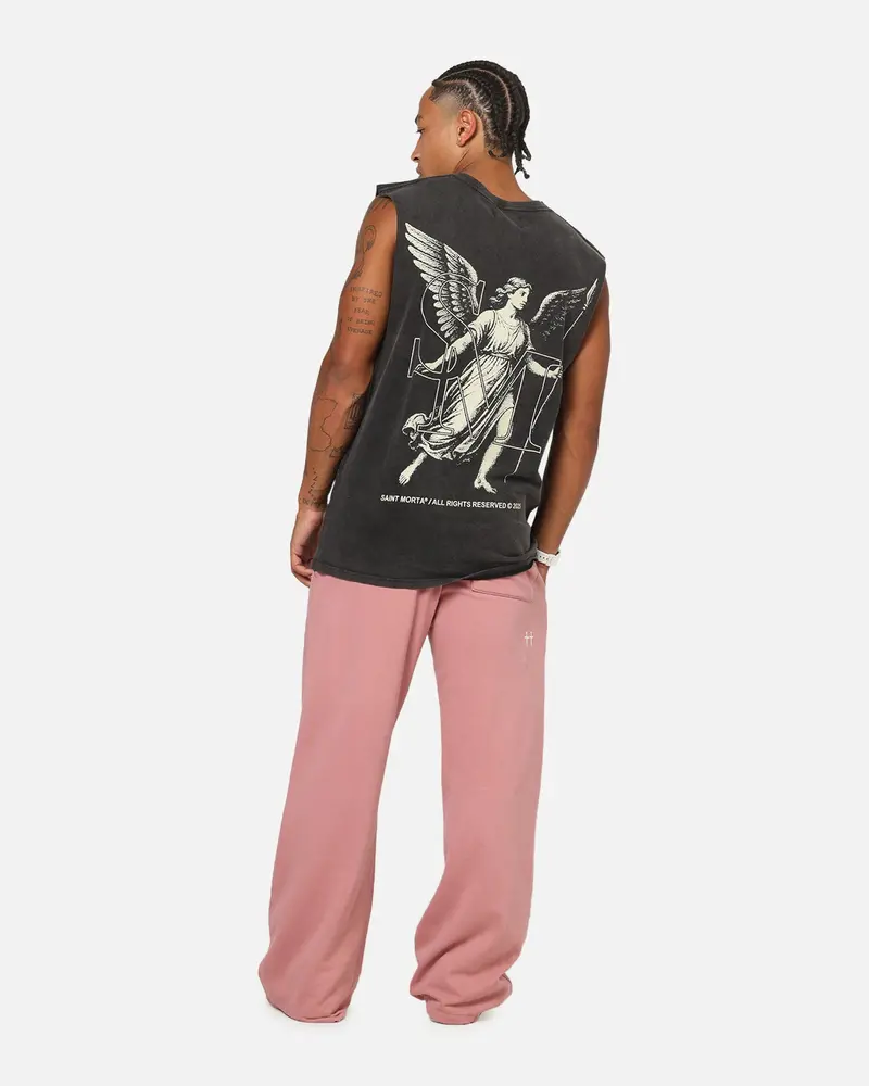 Saint Morta Archangel Oversized Muscle T-Shirt Vintage Black 3