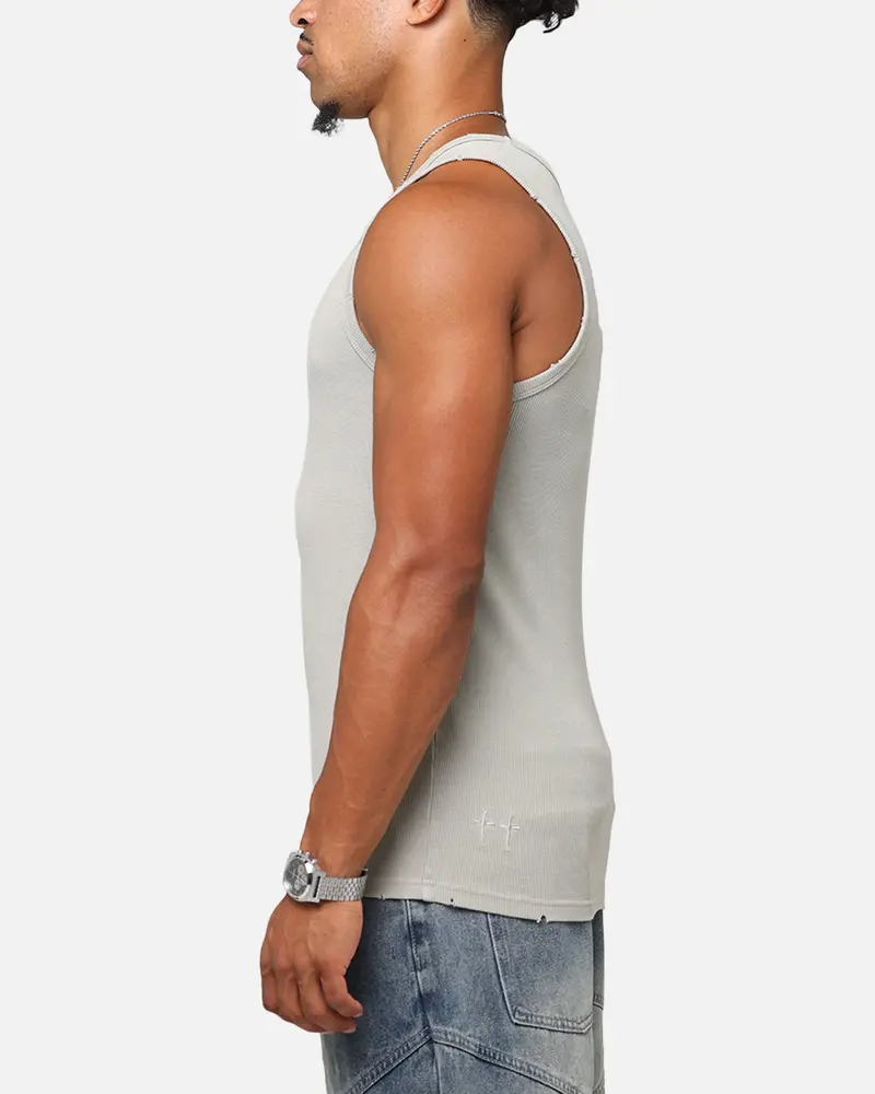 Saint Morta Arvina Distressed Singlet Grey Ash 5
