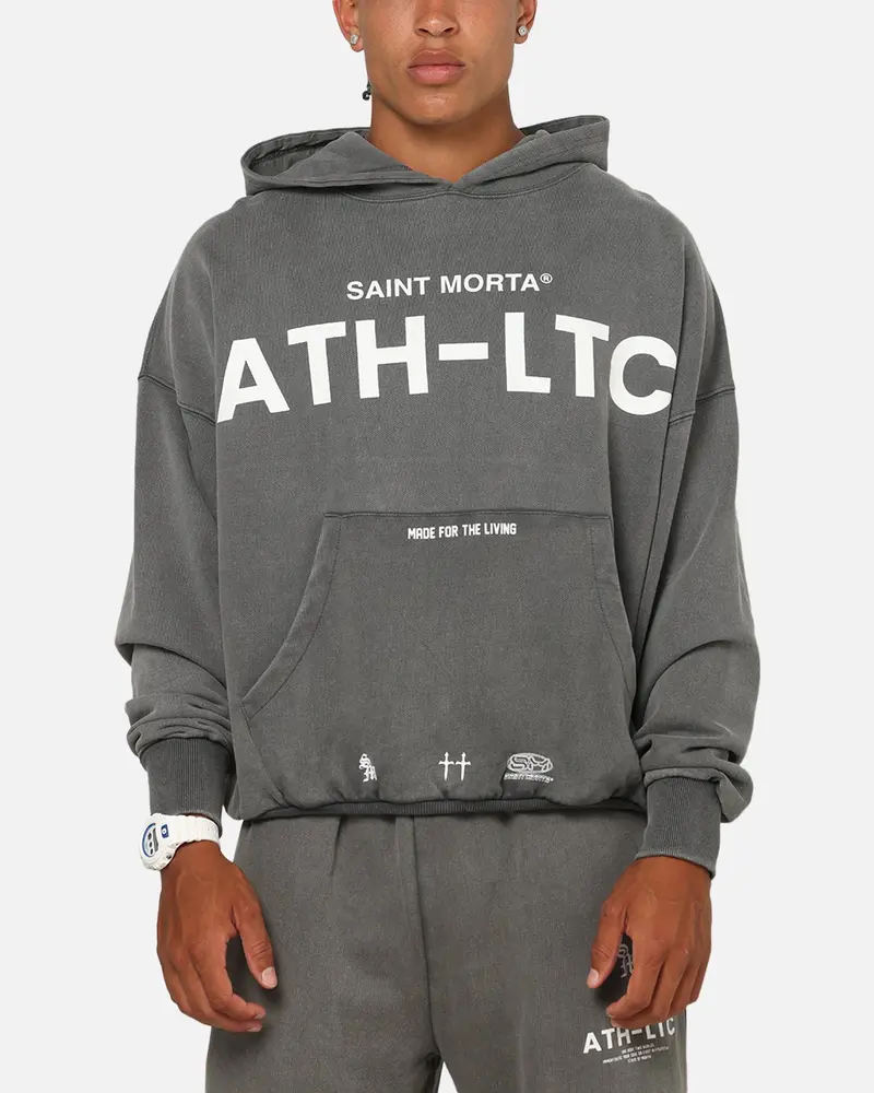 Saint Morta Athltc Hoodie Washed Charcoal 1