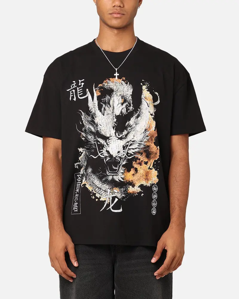 Saint Morta Azure Dragon T-Shirt Black 1