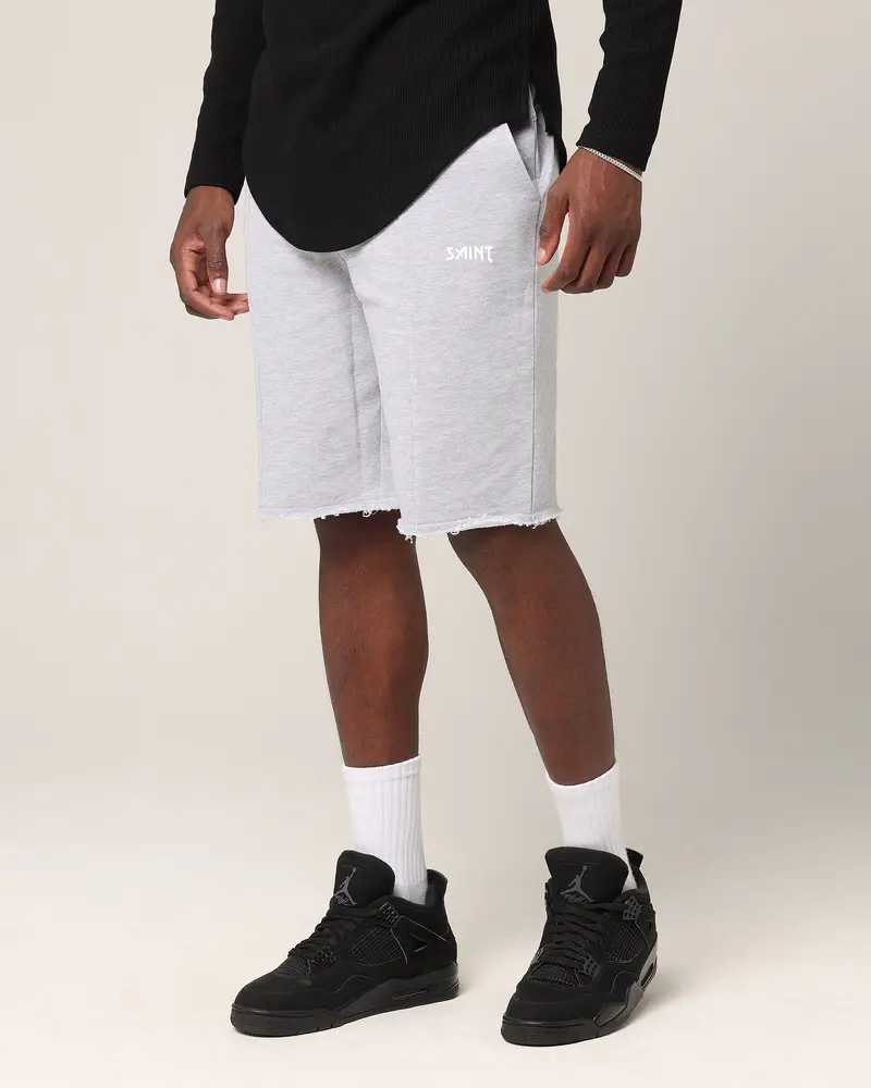 Saint Morta Baggy 90'S Sweat Shorts Light Grey Marl 1