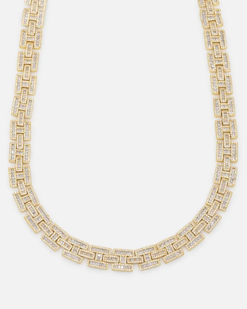 Saint Morta Baguette Interlink Chain Iced Gold 1