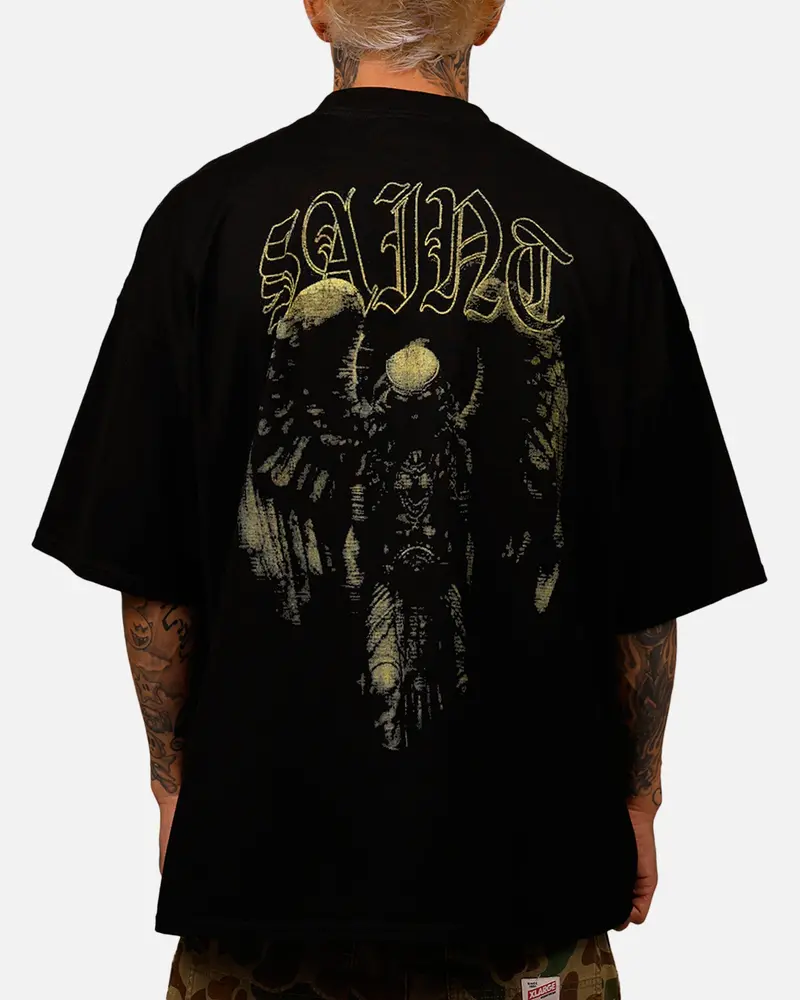 Saint Morta Baptista Mock Neck T-Shirt Black 1
