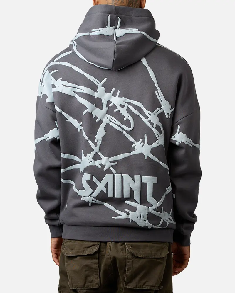 Saint Morta Barberry Boxy Hoodie Dark Grey 1
