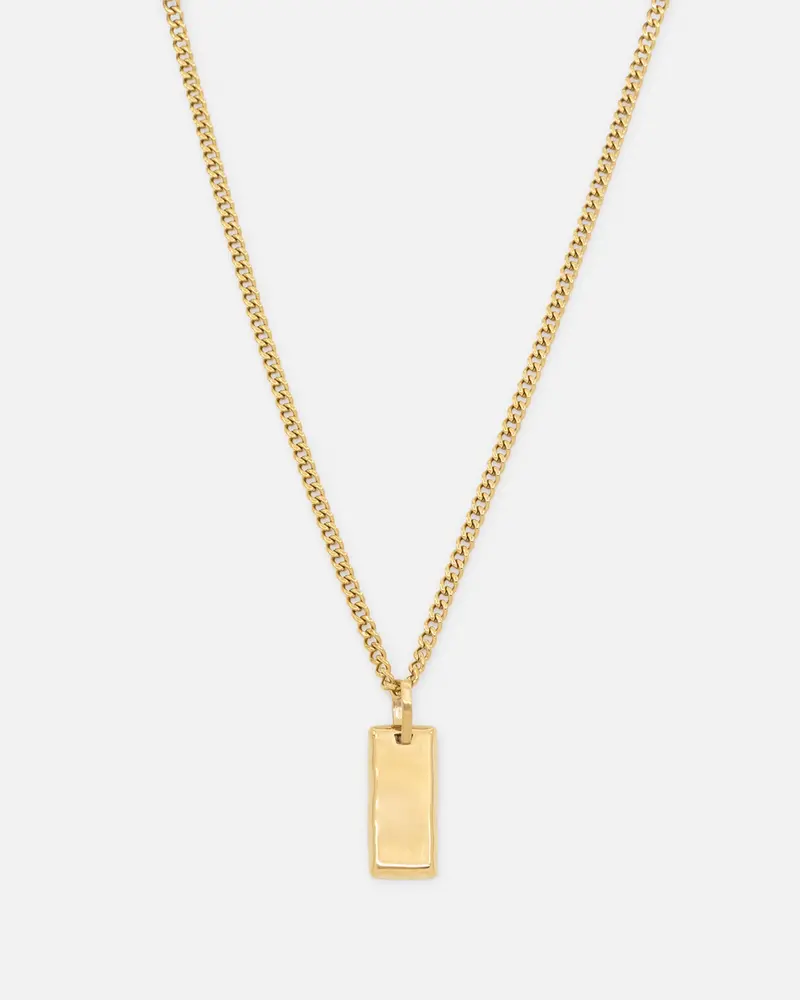 Saint Morta Carved Tag Necklace Gold 1