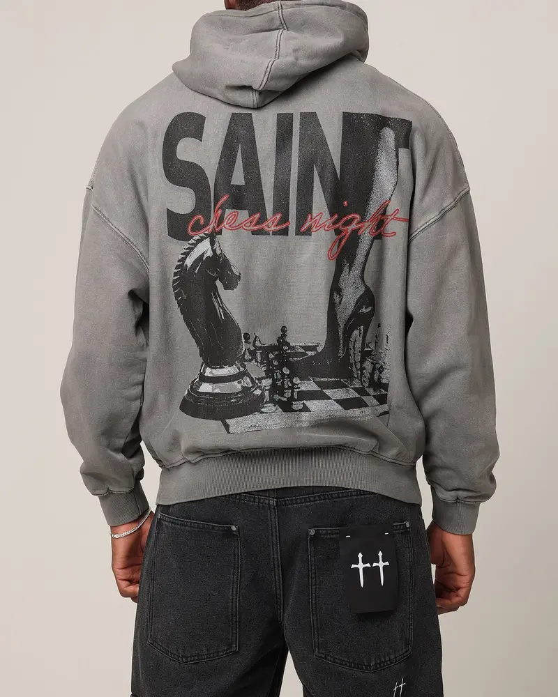Saint Morta Chess Night Hoodie Washed Charcoal 1