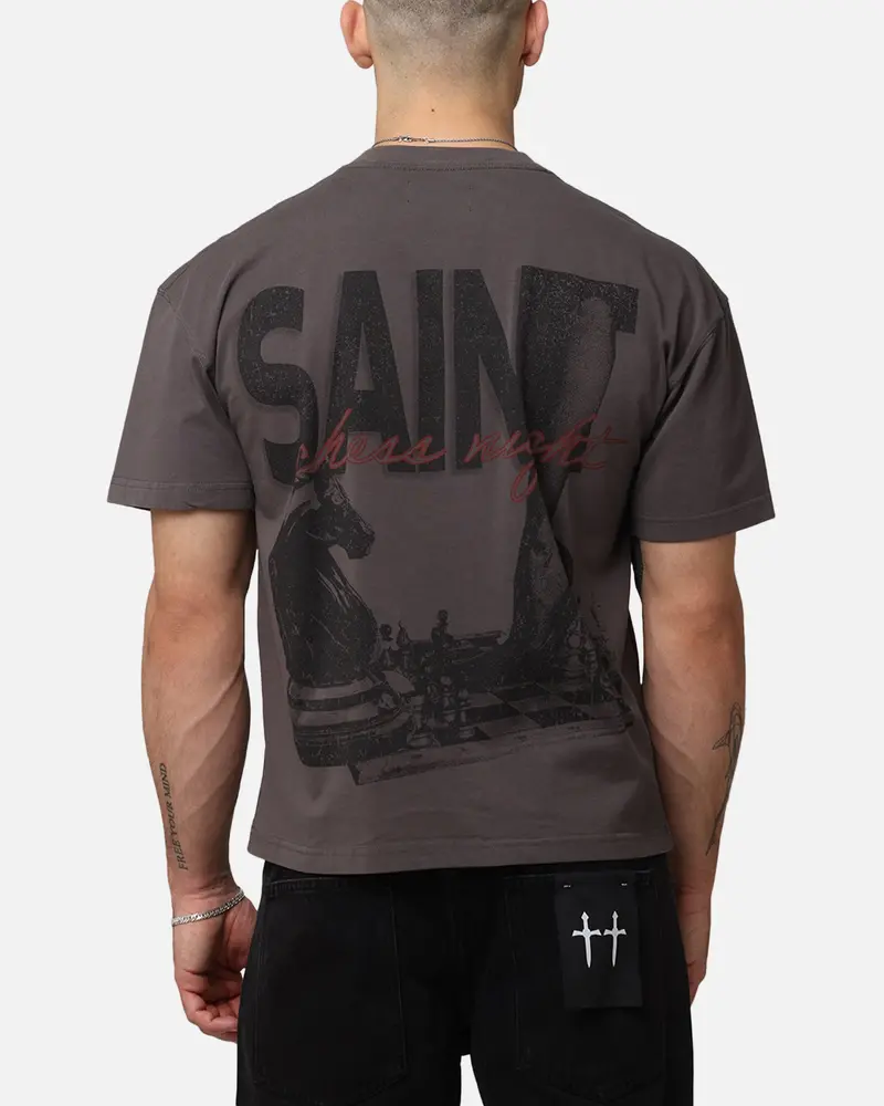 Saint Morta Chess Night T-Shirt Charcoal 1
