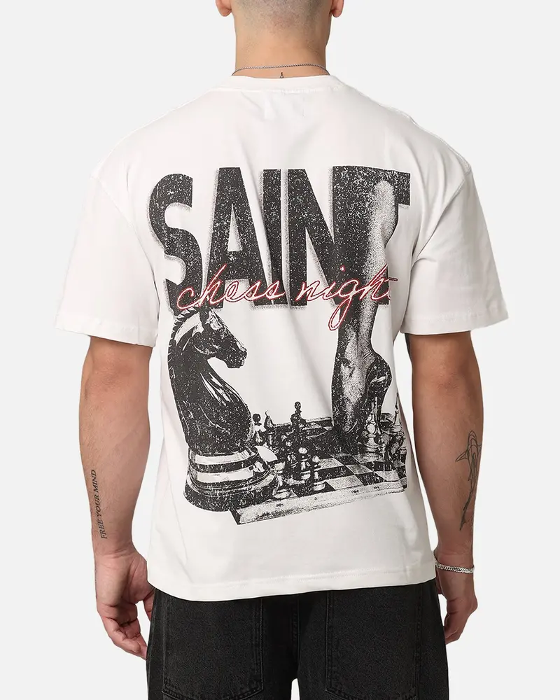 Saint Morta Chess Night T-Shirt Off White 1