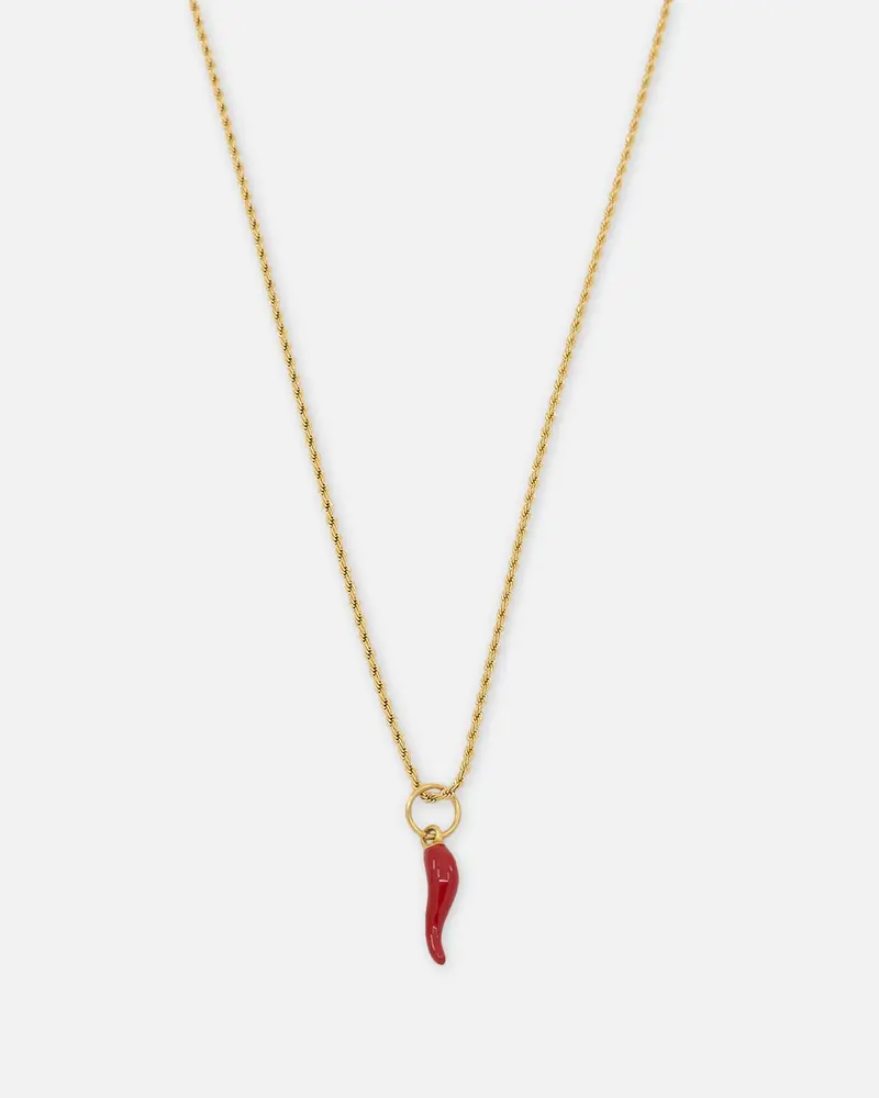 Saint Morta Chilli Rope Necklace Gold/Red 1