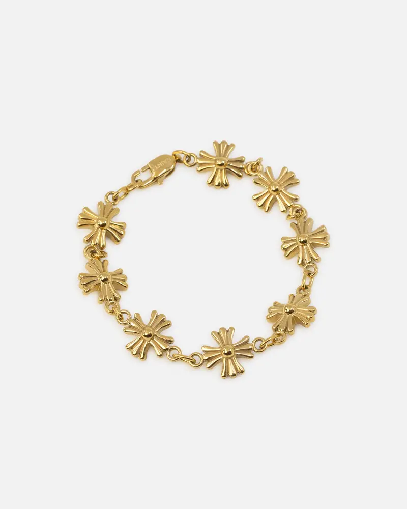 Saint Morta Chrome Cross Bracelet Gold 1