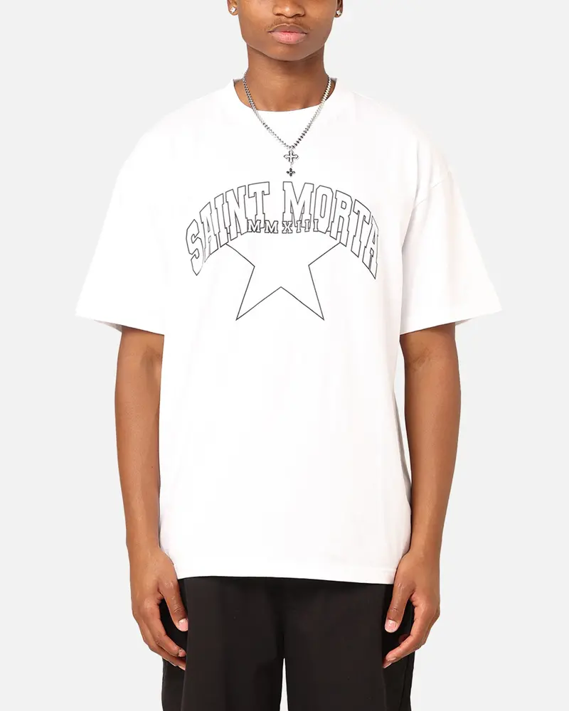Saint Morta College Star Drop T-Shirt White 1