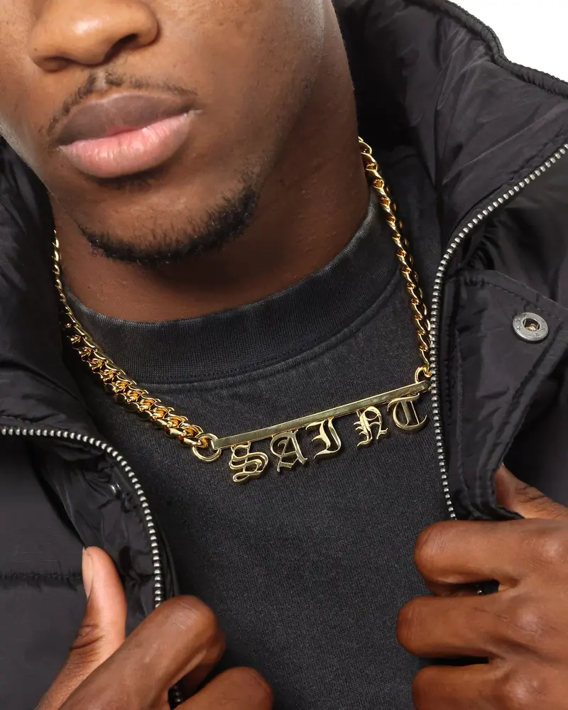 Saint Morta Custom Alpha 5 Letter Chain Gold 1