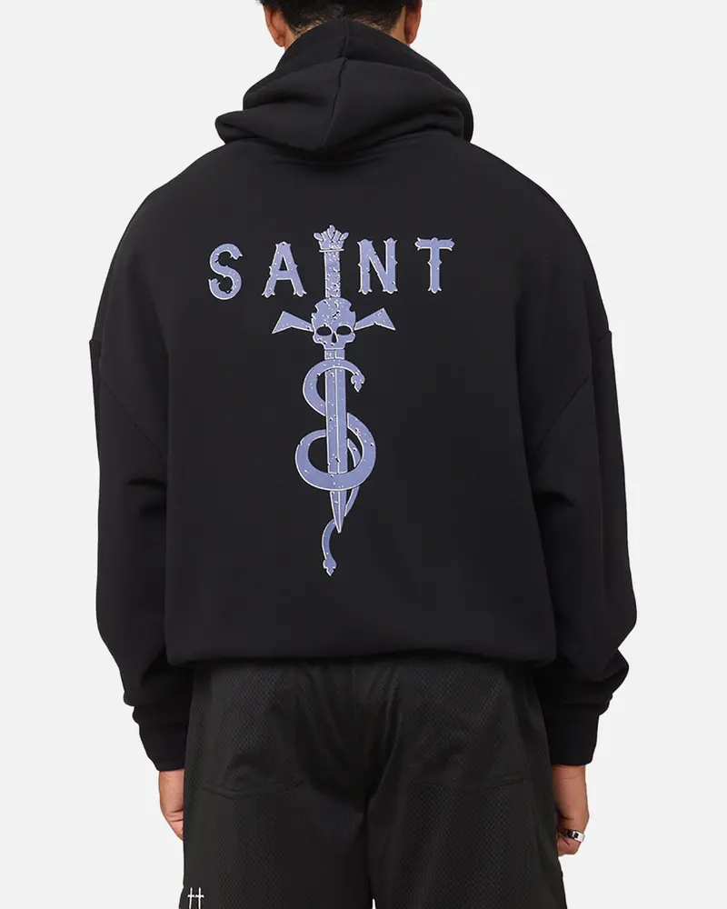 Saint Morta Daggers Boxy Hoodie Black/Purple 1