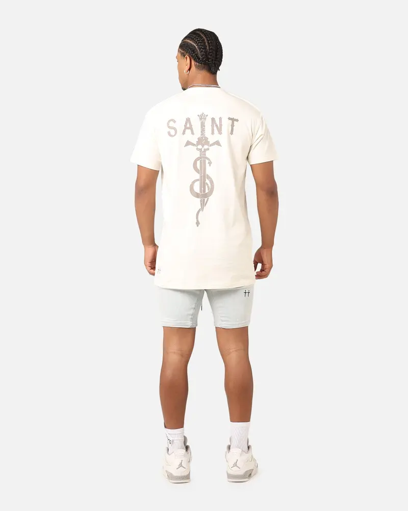 Saint Morta Daggers Lafayette T-Shirt Off White/Brown 3