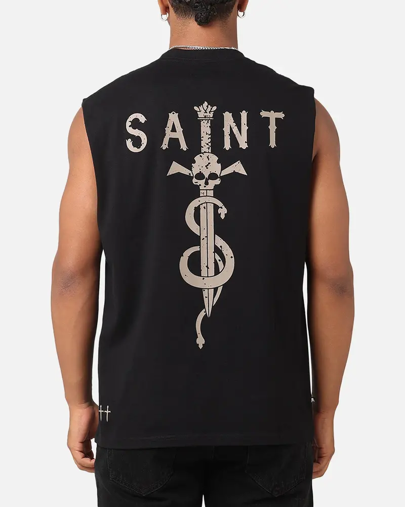 Saint Morta Daggers Oversized Muscle T-Shirt Black/Brown 1