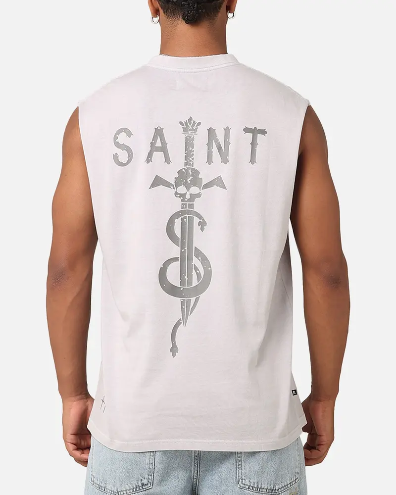 Saint Morta Daggers Oversized Muscle T-Shirt Vintage Grey 1