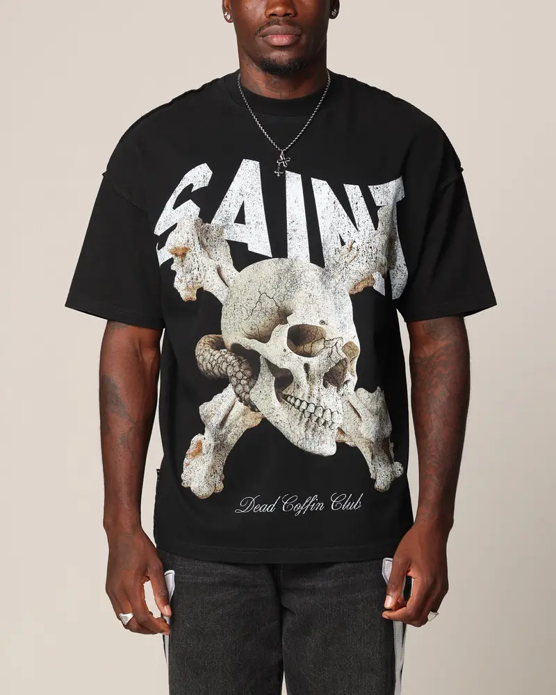 Saint Morta Dead Coffin Club Boxy T-Shirt Black 1