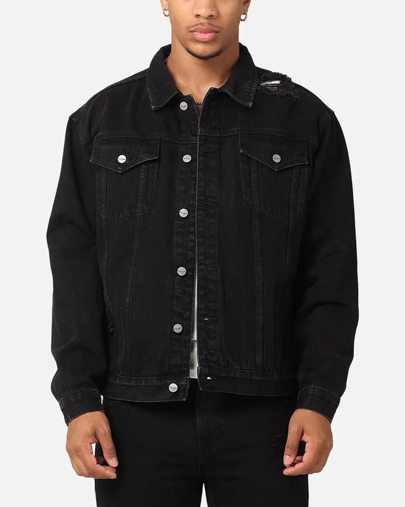 Saint Morta Denim Trucker Jacket Washed Black 1