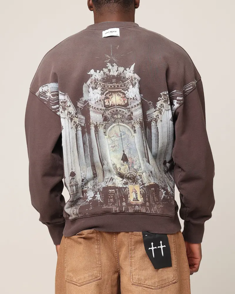 Saint Morta Divine Reverence Boxy Crewneck Brown 1