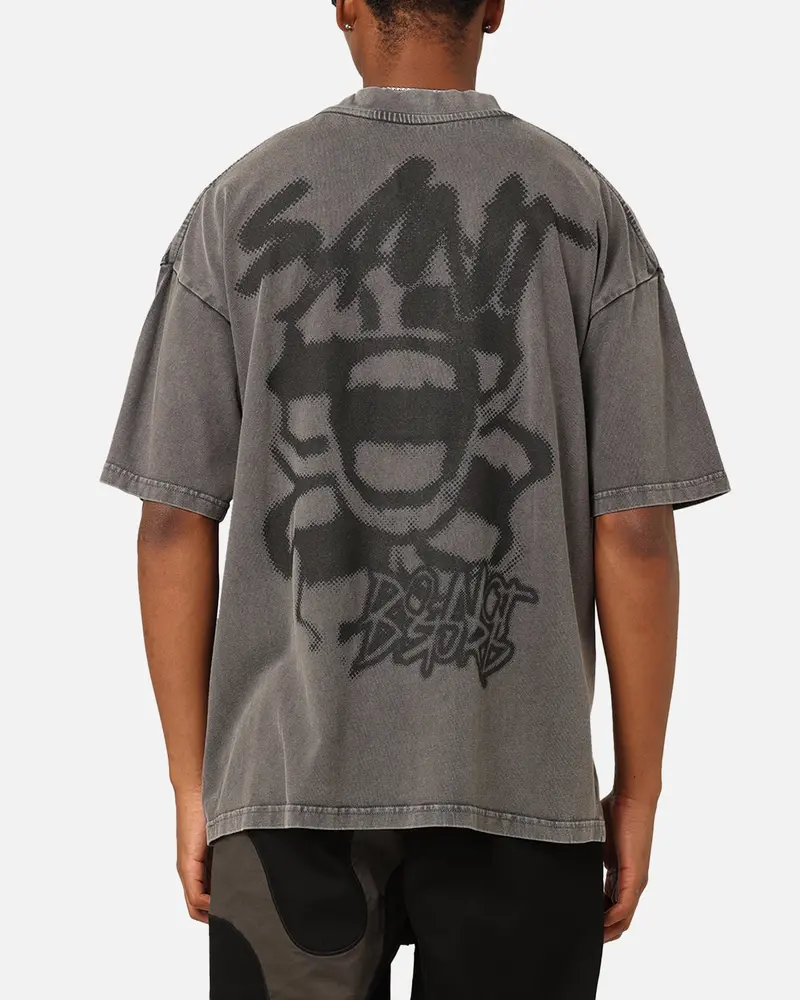 Saint Morta Do Not Disturb T-Shirt Washed Charcoal 1