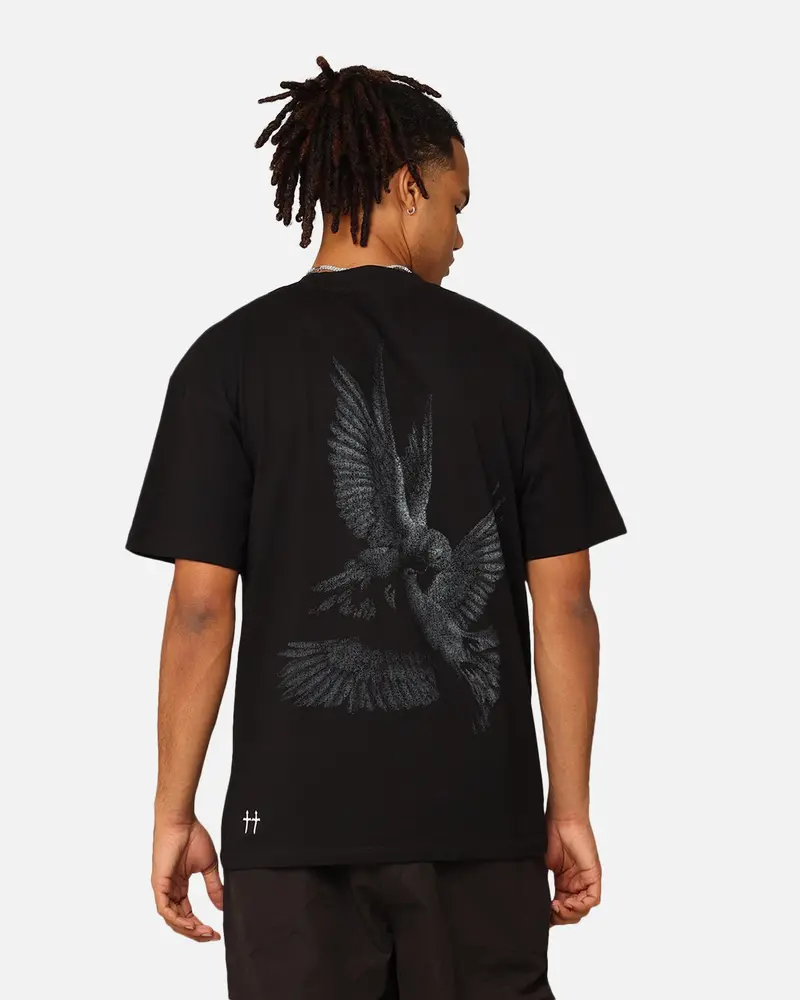 Saint Morta Doves Drop Shoulder T-Shirt Black 1