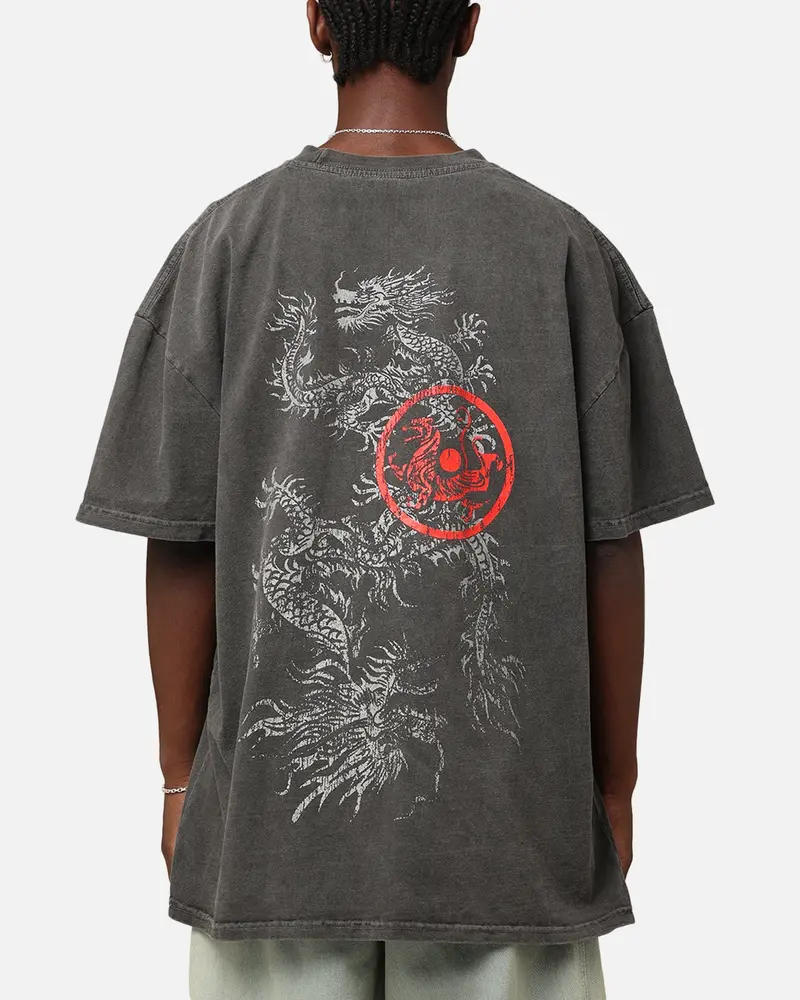 Saint Morta Dragon T-Shirt Black Wash 1