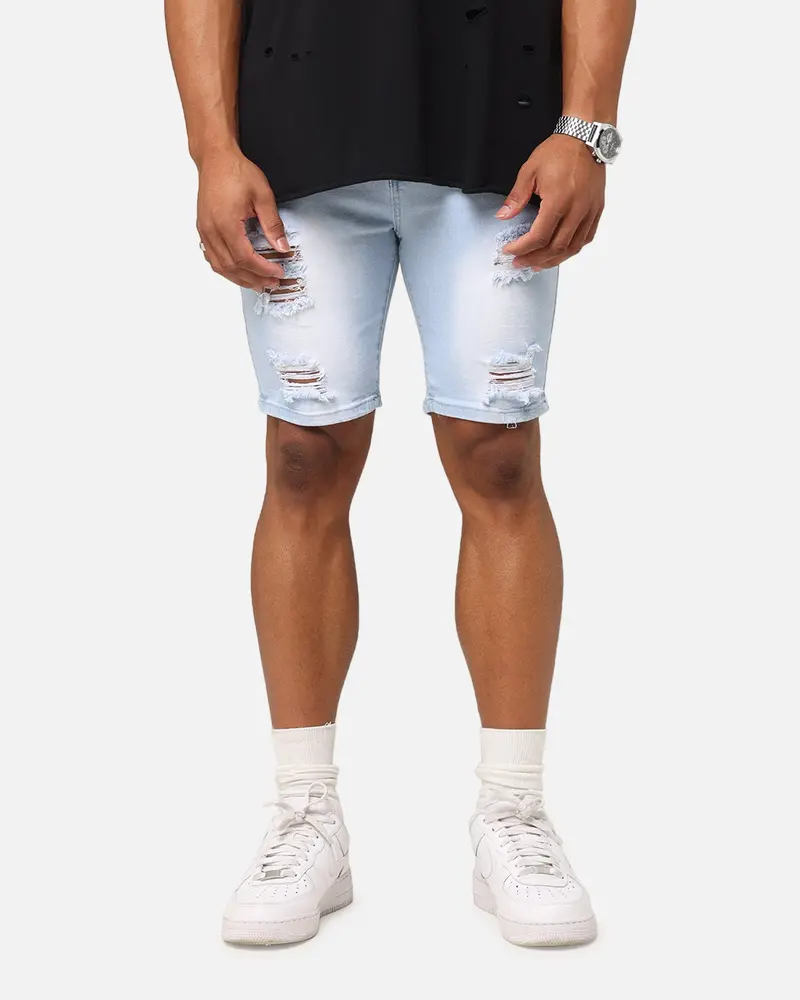 Saint Morta Dynasty Thrash V2 Denim Shorts Pale Blue 1
