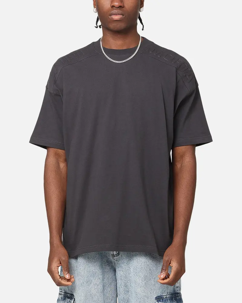 Saint Morta Emboss Boxy T-Shirt Dark Grey 1