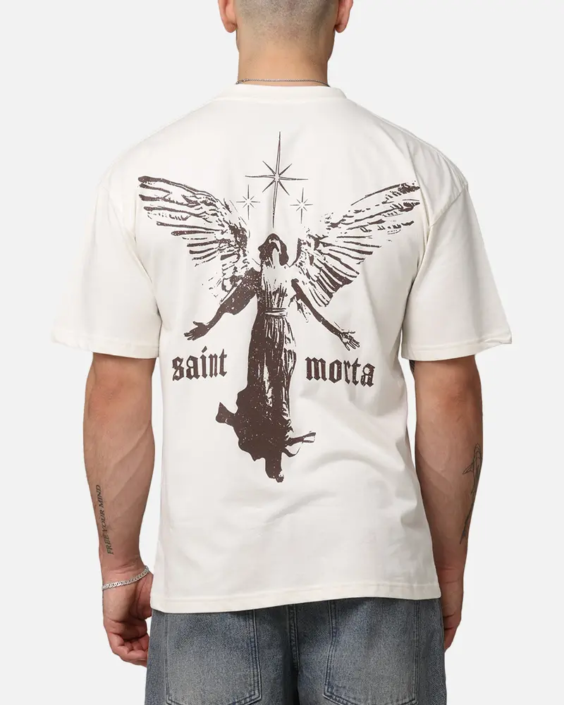 Saint Morta Ethereal Drop Shoulder T-Shirt Off White 1