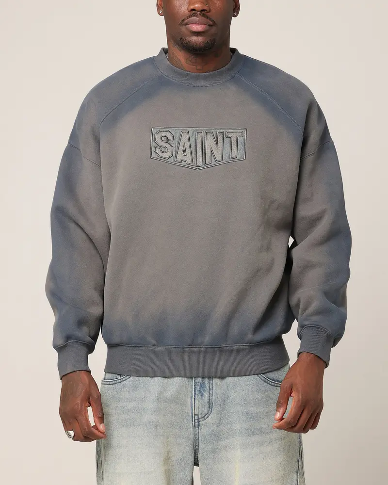 Saint Morta Faded Motor Crewneck Charcoal 1