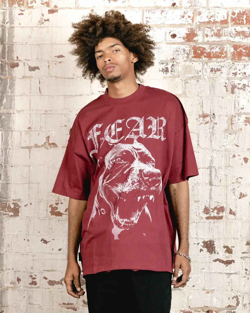 Saint Morta Fear Boxy T-Shirt Maroon 1