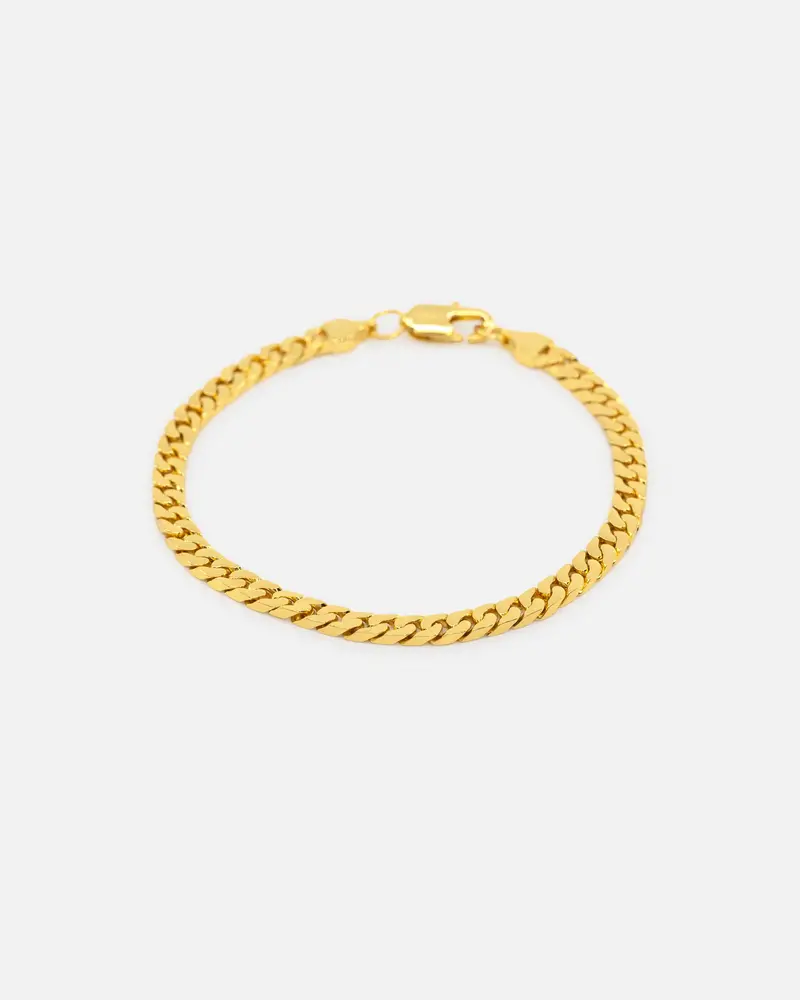 Saint Morta Flat Faced Curb Bracelet Gold 1