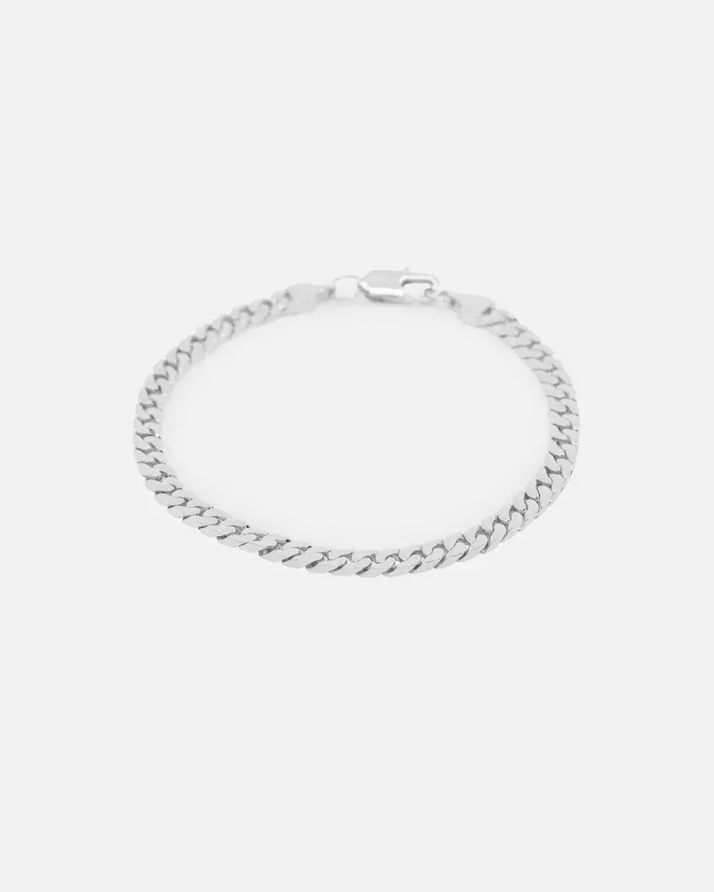 Saint Morta Flat Faced Curb Bracelet White Gold 1