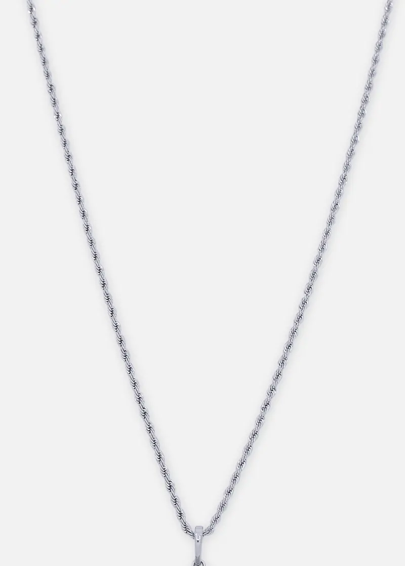 Saint Morta Fleur Chip Pendant White Gold 1