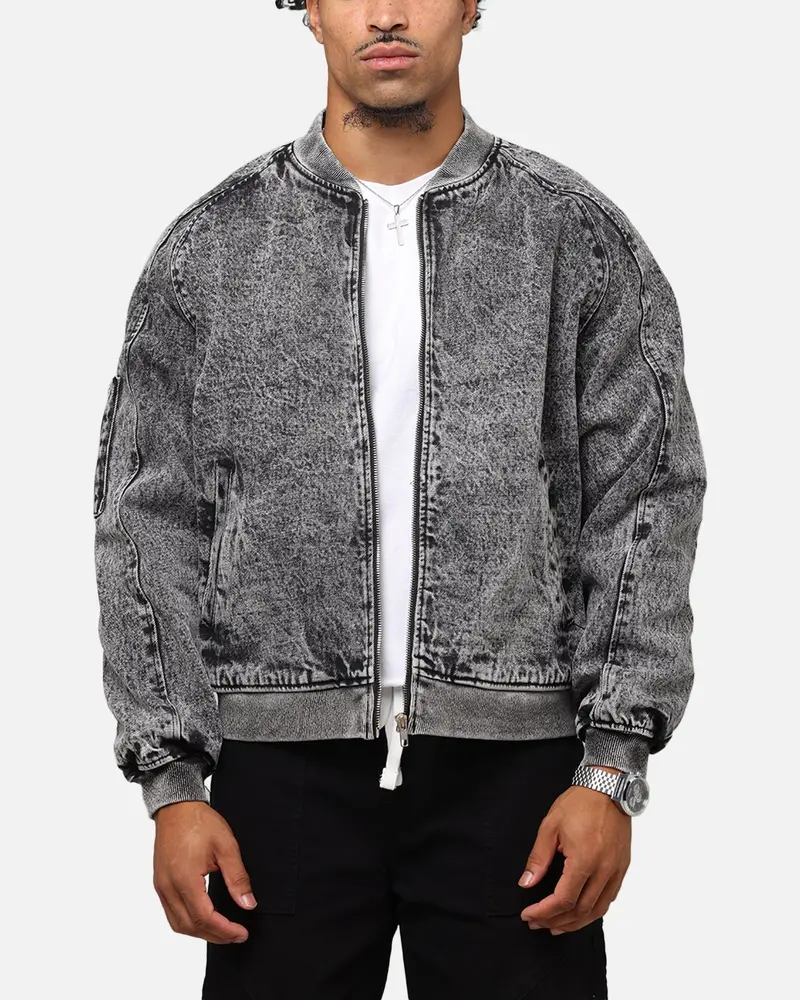 Saint Morta Flight Denim Jacket Black Stonewash 1